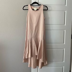 maeve high-low hem dress in blush, size XS